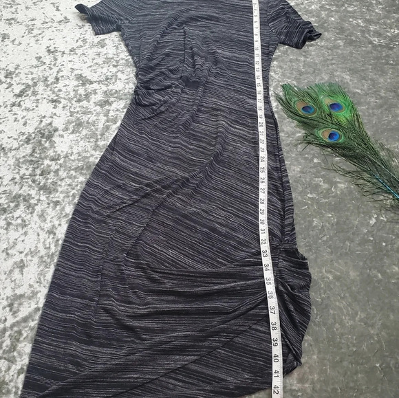 Athleta Downtown Gray Ruched Midi Dress - Picture 8 of 8